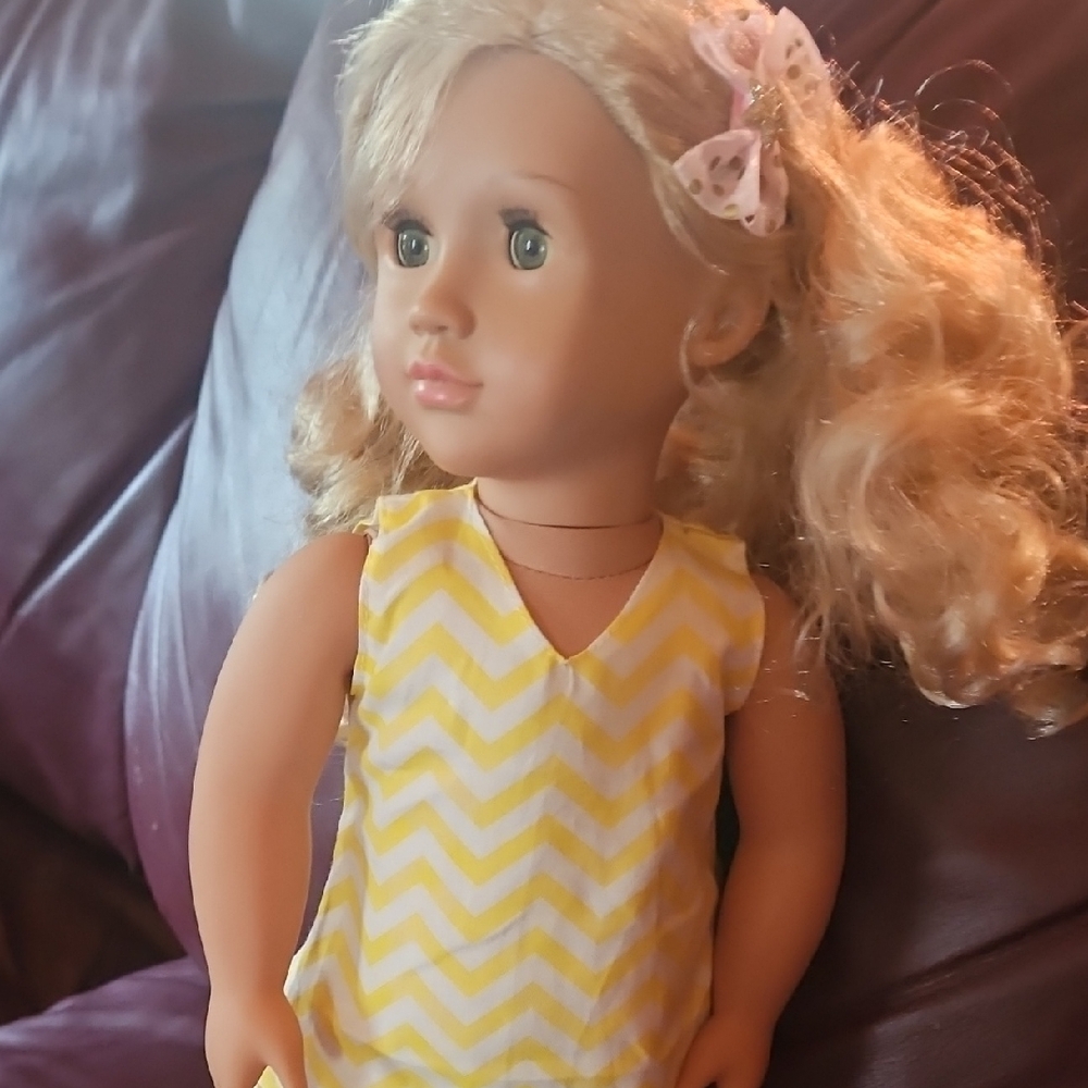 Blonde Doll with Yellow Dress